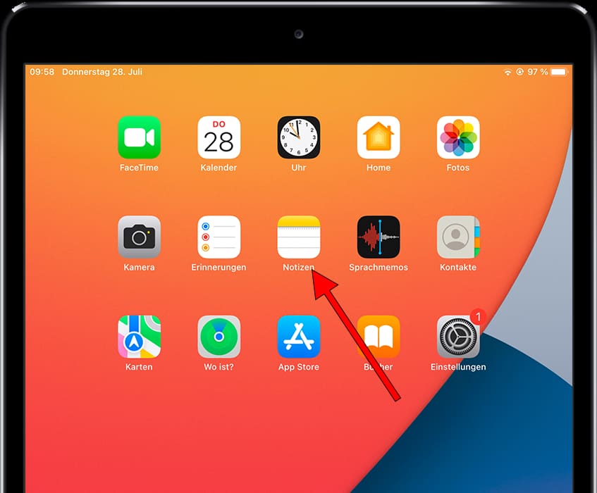 Notizen-App iPad Pro 12.9