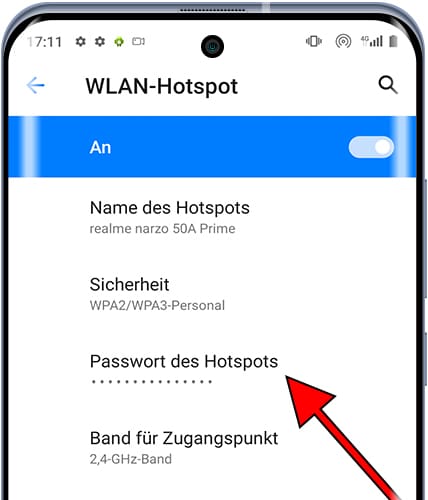 Passwort für den Android-Hotspot