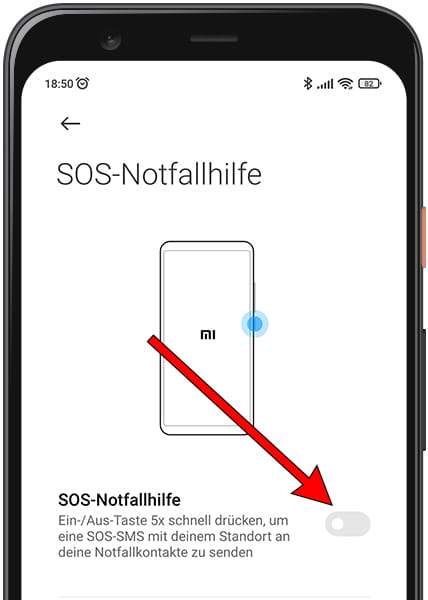Notfall-SOS aktivieren Xiaomi
