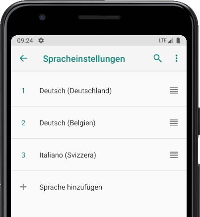 Sprachen sortieren Android
