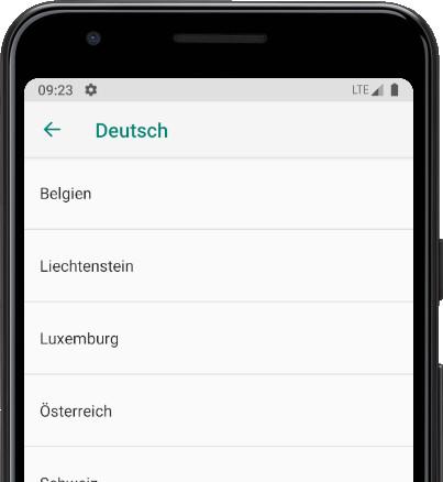 Sprachoptionen Android